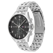  Shop Authentic Tommy Hilfiger West Quartz Black Dial Silver Steel Strap Watch For Men - 1791707 - Luxxuri
