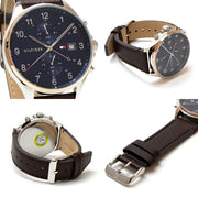  Shop Authentic Tommy Hilfiger West Chronograph Blue Dial Brown Leather Strap Watch For Men - 1791712 - Luxxuri
