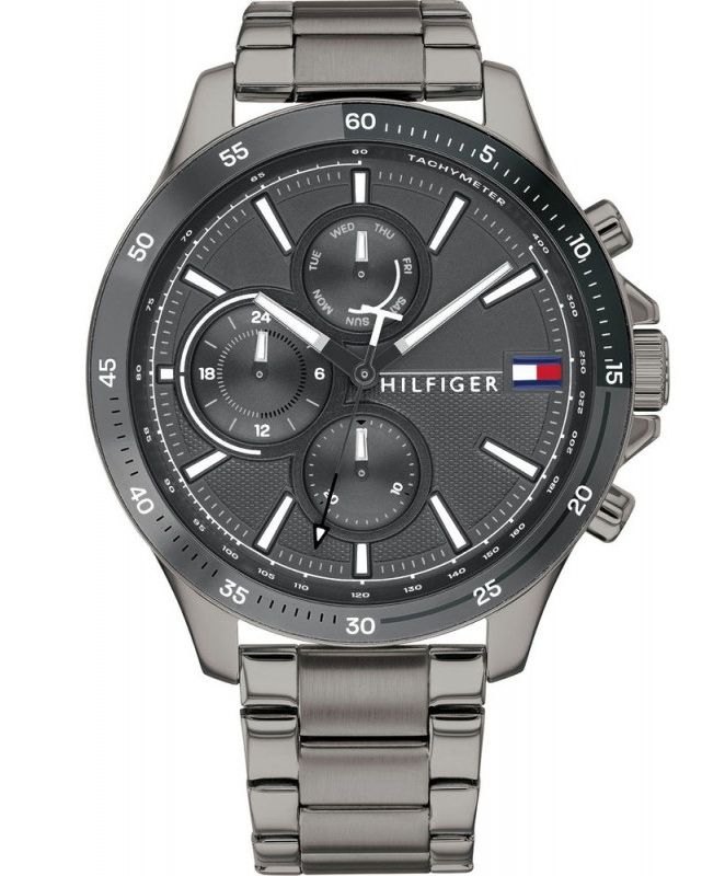  Shop Authentic Tommy Hilfiger Bank Grey Dial Grey Steel Strap Watch for Men - 1791719 - Luxxuri