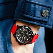  Shop Authentic Tommy Hilfiger Multifunction Quartz Black Dial Red Rubber Strap Watch for Men  - 1791722 - Luxxuri