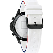  Shop Authentic Tommy Hilfiger Bank Chronograph White Dial White Rubber Strap Watch for Men - 1791723 - Luxxuri