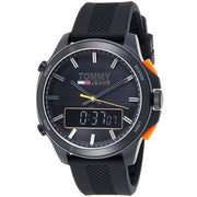  Shop Authentic Tommy Hilfiger Jeans Analog Black Dial Black Silicone Strap Watch For Men - 1791763 - Luxxuri