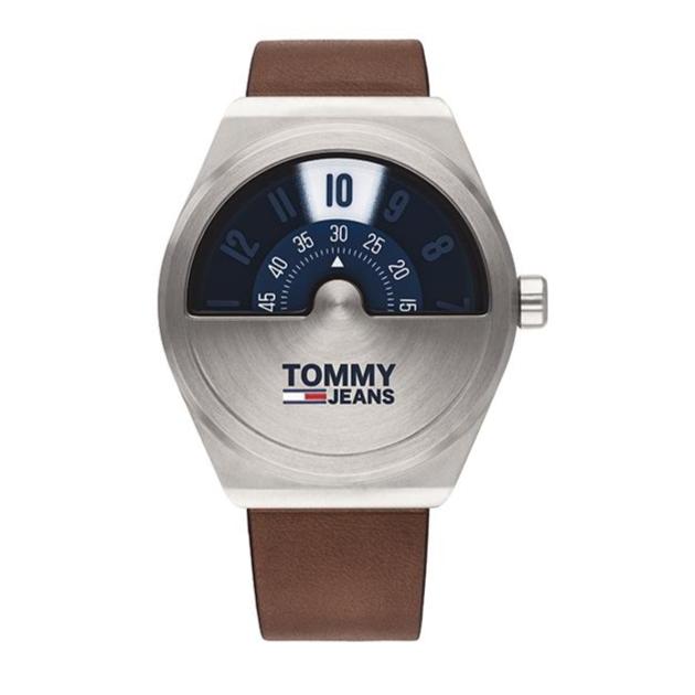  Shop Authentic Tommy Hilfiger Monogram Pop Quartz Silver Dial Brown Leather Strap Watch For Men - 1791772 - Luxxuri