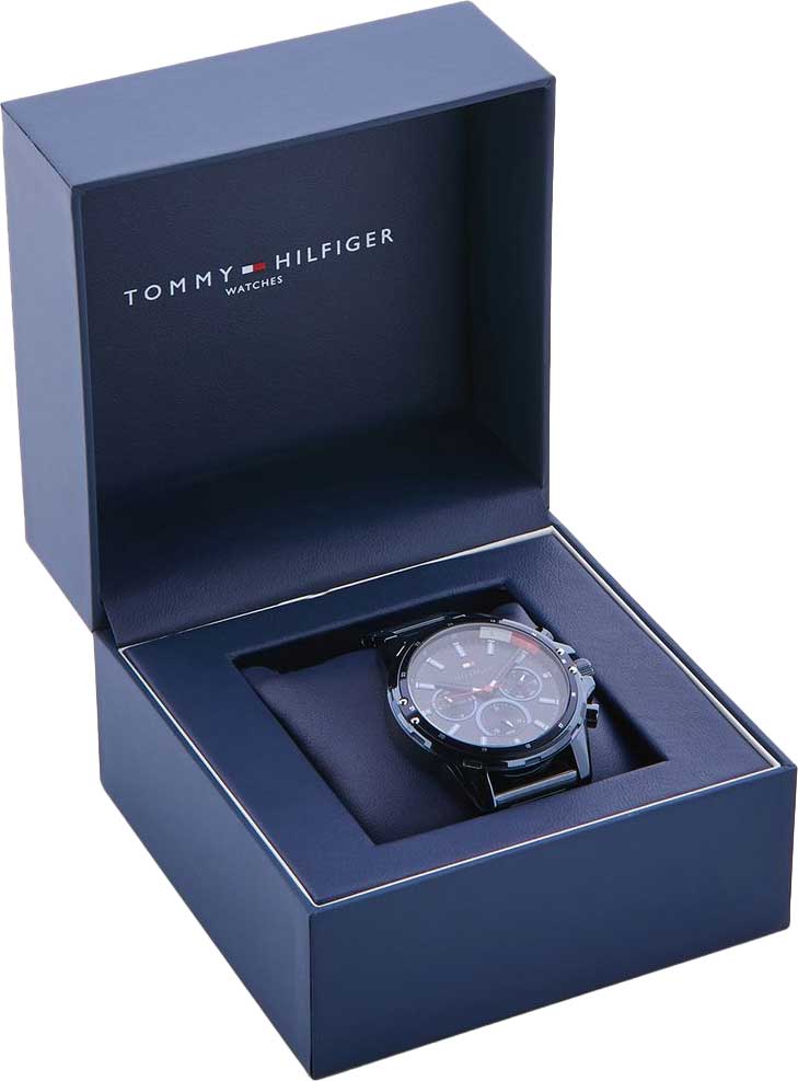 Shop Authentic Tommy Hilfiger Mason Blue Dial Blue Steel Strap Watch for Men - 1791789 - Luxxuri