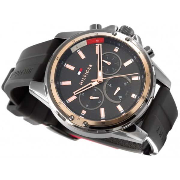  Shop Authentic Tommy Hilfiger Mason Black Dial Black Rubber Strap Watch for Men - 1791792 - Luxxuri