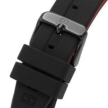  Shop Authentic Tommy Hilfiger Mason Black Dial Black Rubber Strap Watch for Men - 1791793 - Luxxuri