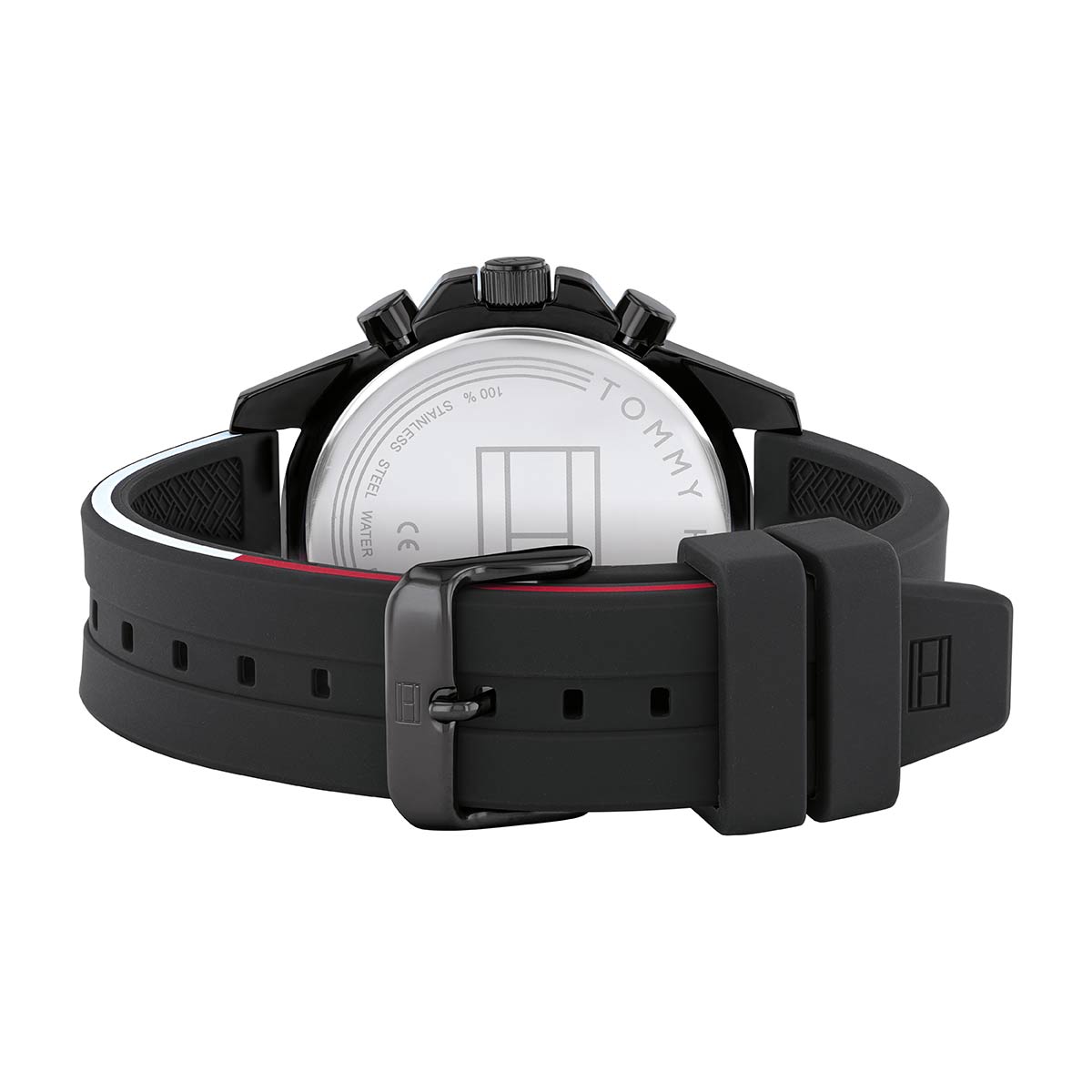  Shop Authentic Tommy Hilfiger Mason Black Dial Black Rubber Strap Watch for Men - 1791793 - Luxxuri