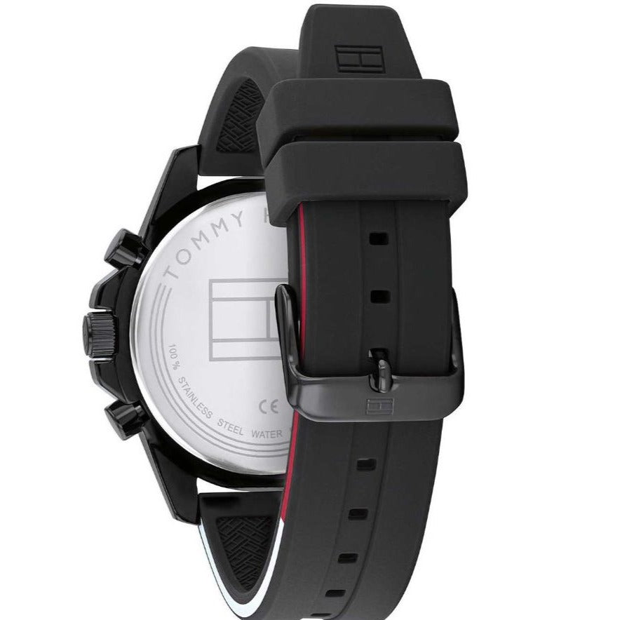  Shop Authentic Tommy Hilfiger Mason Black Dial Black Rubber Strap Watch for Men - 1791793 - Luxxuri
