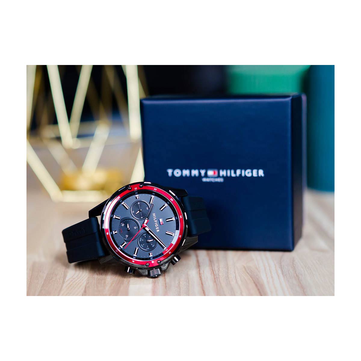  Shop Authentic Tommy Hilfiger Mason Black Dial Black Rubber Strap Watch for Men - 1791793 - Luxxuri
