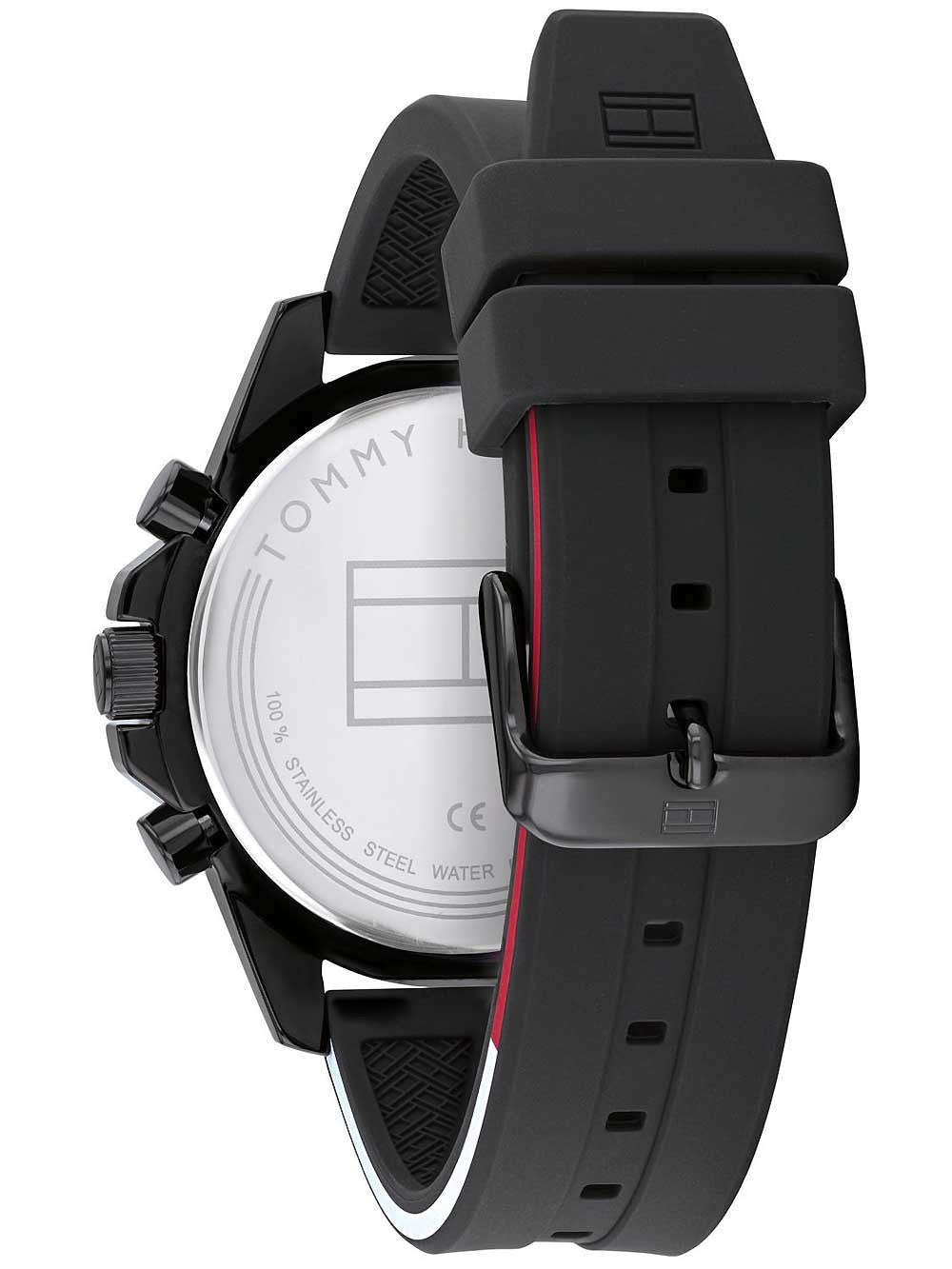  Shop Authentic Tommy Hilfiger Denim Black Dial Black Rubber Strap Watch for Men - 1791555 - Luxxuri