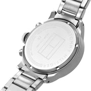  Shop Authentic Tommy Hilfiger Trent Quartz Black Dial Silver Steel Strap Watch For Men - 1791805 - Luxxuri