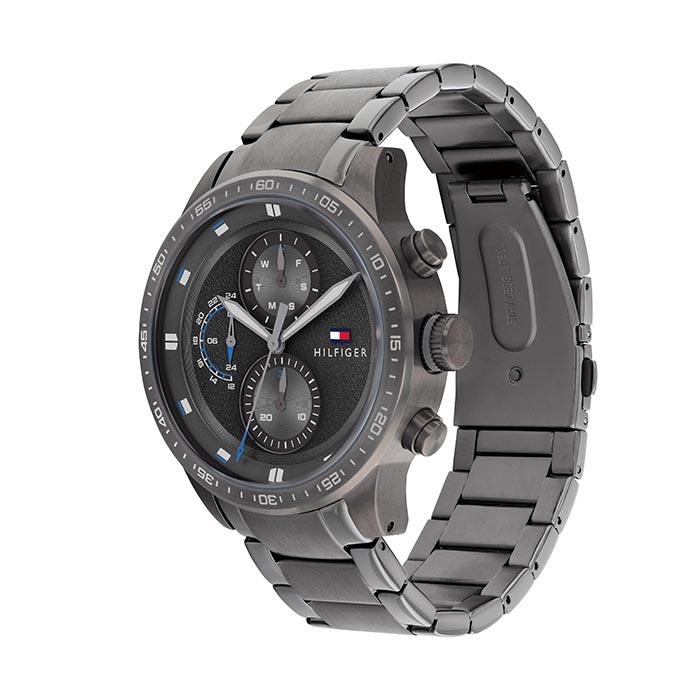  Shop Authentic Tommy Hilfiger Trent Chronograph Grey Dial Grey Steel Strap Watch For Men - 1791806 - Luxxuri