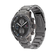  Shop Authentic Tommy Hilfiger Trent Chronograph Grey Dial Grey Steel Strap Watch For Men - 1791806 - Luxxuri