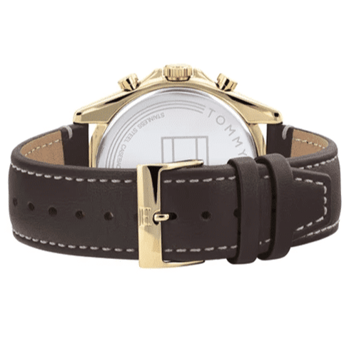  Shop Authentic Tommy Hilfiger Parker Chronograph Black Dial Brown Leather Strap Watch For Men  - 1791836 - Luxxuri
