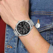  Shop Authentic Tommy Hilfiger Asher Chronograph Black Dial Silver Steel Strap Watch For Men - 1791852 - Luxxuri