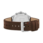  Shop Authentic Tommy Hilfiger Asher Chrongraph Blue Dial Brown Leather Strap Watch For Men - 1791855 - Luxxuri
