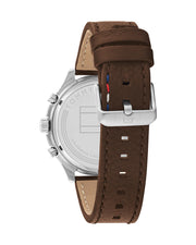  Shop Authentic Tommy Hilfiger Asher Chrongraph Blue Dial Brown Leather Strap Watch For Men - 1791855 - Luxxuri