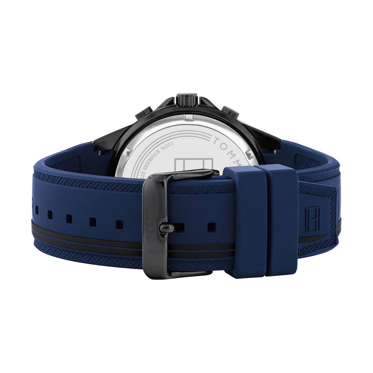  Shop Authentic Tommy Hilfiger Aiden Chronograph Blue Dial Blue Silicone Strap Watch For Men - 1791860 - Luxxuri