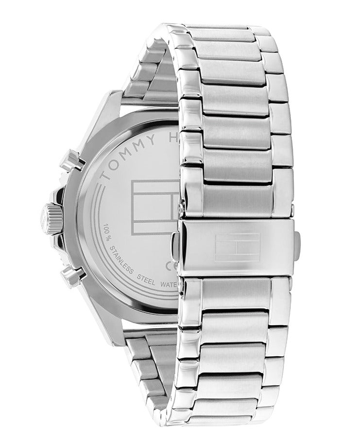  Shop Authentic Tommy Hilfiger Larson Multifunction Black Dial Silver Steel Strap Watch For Men - 1791916 - Luxxuri