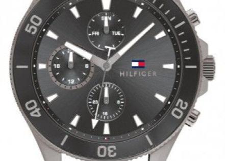  Shop Authentic Tommy Hilfiger Larson Chronograph Grey Dial Silver Steel Strap Watch For Men - 1791918 - Luxxuri