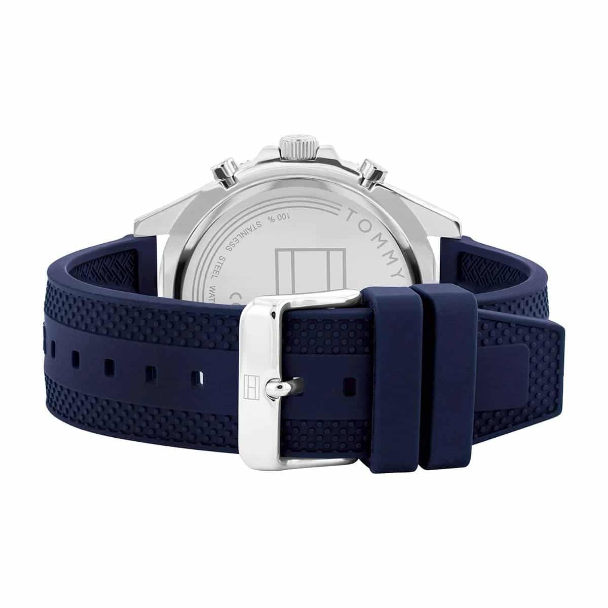  Shop Authentic Tommy Hilfiger Larson Chronograph Blue Dial Blue Rubber Strap Watch For Men - 1791920 - Luxxuri