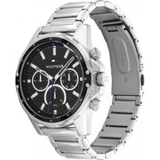  Shop Authentic Tommy Hilfiger Larson Multifunction Black Dial Silver Steel Strap Watch For Men - 1791916 - Luxxuri