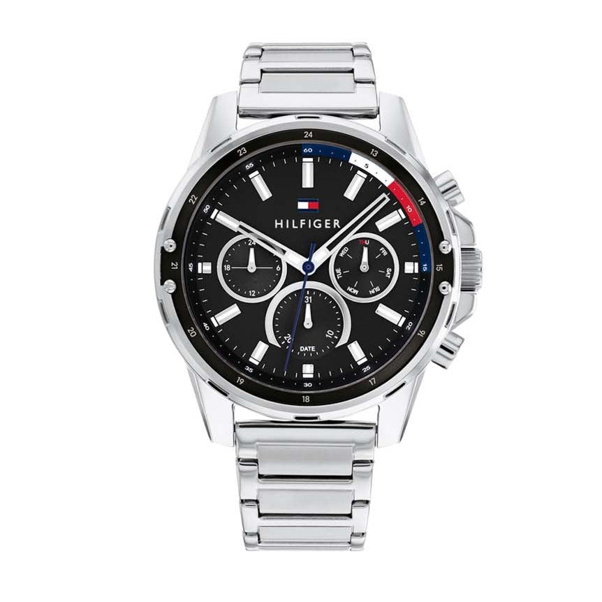  Shop Authentic Tommy Hilfiger Mason Multifunction Black Dial Silver Steel Strap Watch For Men - 1791936 - Luxxuri