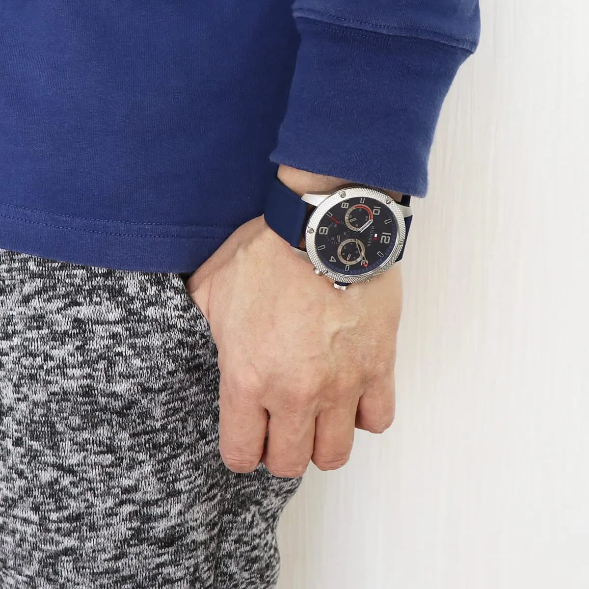  Shop Authentic Tommy Hilfiger Blaze Chronograph Blue Dial Blue Rubber Strap Watch For Men - 1792027 - Luxxuri