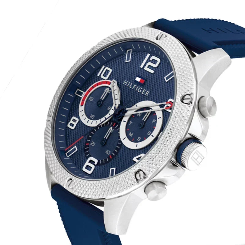  Shop Authentic Tommy Hilfiger Blaze Chronograph Blue Dial Blue Rubber Strap Watch For Men - 1792027 - Luxxuri