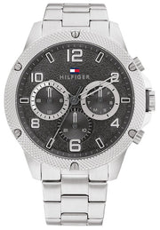  Shop Authentic Tommy Hilfiger Blaze Chronograph Black Dial Silver Steel Strap Watch For Men - 1792029 - Luxxuri