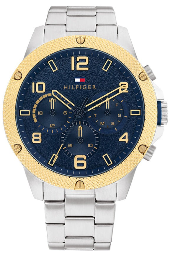 Tommy Hilfiger Blaze Chronograph Blue Dial Silver Steel Strap Watch for Men - 1792031