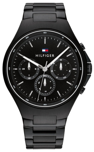  Shop Authentic Tommy Hilfiger Justin Chronograph Black Dial Black Steel Strap Watch For Men - 1792055 - Luxxuri