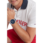  Shop Authentic Tommy Hilfiger Justin Chronograph Blue Dial Blue Rubber Strap Watch for Men - 1792057 - Luxxuri