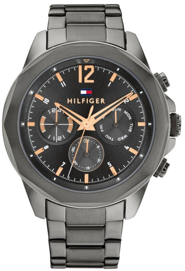  Shop Authentic Tommy Hilfiger Lars Chronograph Black Dial Black Steel Strap Watch For Men - 1792061 - Luxxuri