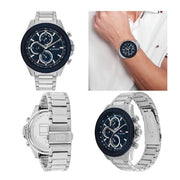  Shop Authentic Tommy Hilfiger Clark Chronograph Blue Dial Silver Steel Strap Watch For Men - 1792080 - Luxxuri