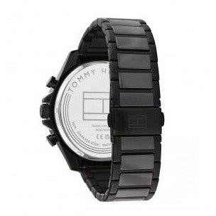  Shop Authentic Tommy Hilfiger Clark Chronograph Black Dial Black Steel Strap Watch For Men - 1792081 - Luxxuri
