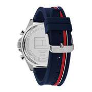  Shop Authentic Tommy Hilfiger Clark Chronograph Blue Dial Black Leather Strap Watch For Men - 1792083 - Luxxuri