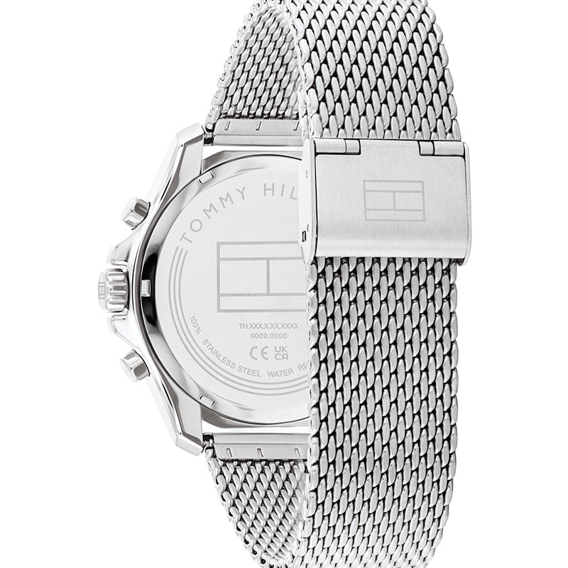  Shop Authentic Tommy Hilfiger Jordan Chronograph Black Dial Silver Mesh Strap Watch For Men - 1792092 - Luxxuri