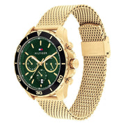  Shop Authentic Tommy Hilfiger Jordan Chronograph Green Dial Gold Mesh Strap Watch For Men - 1792093 - Luxxuri