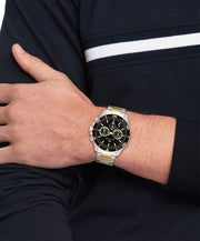  Shop Authentic Tommy Hilfiger Jordon Chronograph Black Dial Two Tone Steel Strap Watch For Men - 1792095 - Luxxuri