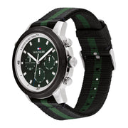 Shop Authentic Tommy Hilfiger Troy Chronograph Green Dial Two Tone Nylon Strap Watch For Men - 1792107 - Luxxuri