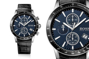  Shop Authentic Hugo Boss Rafale Chronograph Quartz Blue Dial Black Leather Strap Watch For Men - HB1513391 - Luxxuri