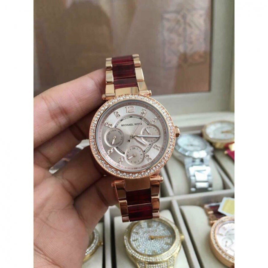  Shop Authentic Michael Kors Parker Rose Gold Dial Two Tone Steel Strap Watch for Women - MK6239 - Luxxuri
