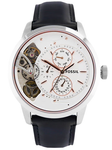  Shop Authentic Fossil Townsman Twist Multifunction White Dial Black Leather Strap Watch for Men - ME1164 - Luxxuri