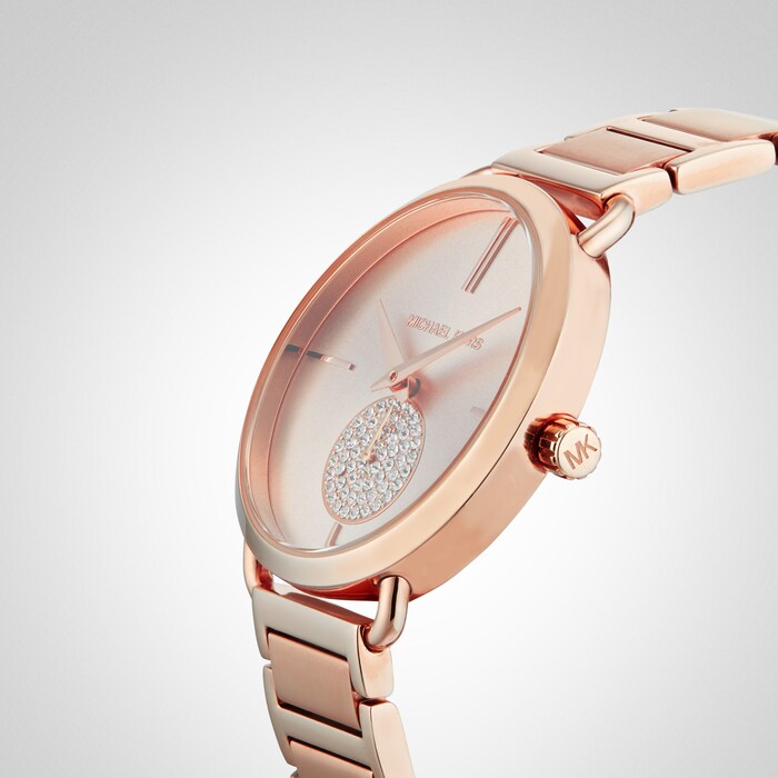  Shop Authentic Michael Kors Portia Rose Gold Dial Rose Gold Steel Strap Watch for Women - MK3640 - Luxxuri