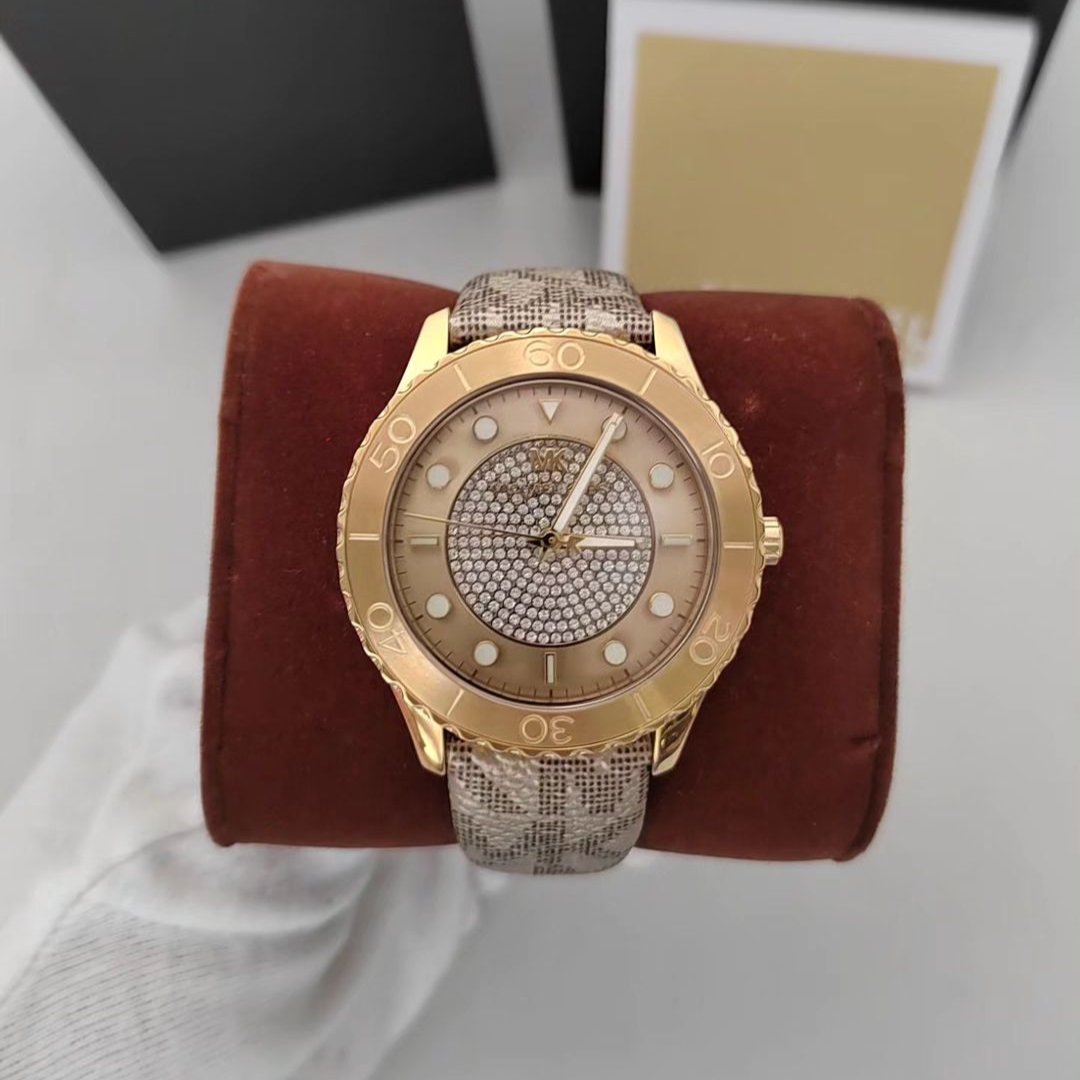  Shop Authentic Michael Kors Runway Three Hand Quartz Gold Dial Brown Leather Strap Watch For Women - MK6999 - Luxxuri