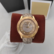  Shop Authentic Michael Kors Runway Three Hand Quartz Gold Dial Brown Leather Strap Watch For Women - MK6999 - Luxxuri