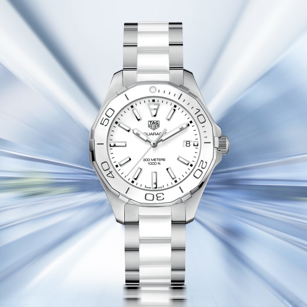  Shop Authentic Tag Heuer Aquaracer Quartz White Dial Two Tone Steel Strap Watch Women - WAY131B.BA0914 - Luxxuri