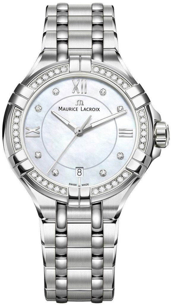  Shop Authentic Maurice Lacroix Aikon White Mother of Pearl Dial Silver Steel Strap Watch for Women - A11006-SD502-170-1 - Luxxuri