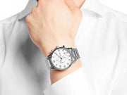  Shop Authentic Hugo Boss Aeroliner Chronograph White Dial Silver Steel Strap Watch for Men - 1513182 - Luxxuri